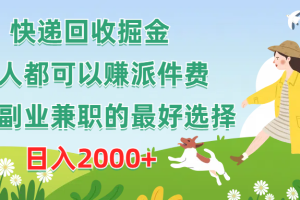 (10364期)快递回收掘金,人人都可以赚派件费,新人副业兼职的最好选择,日入2000+