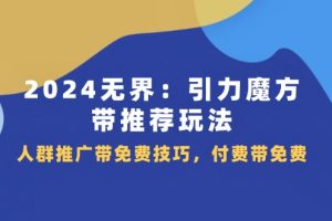 (11567期)2024 无界:引力魔方-带推荐玩法,人群推广带免费技巧,付费带免费