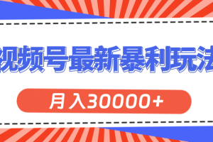 (11588期)视频号最新暴利玩法,轻松月入30000+