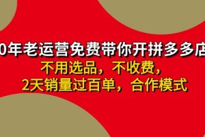 (11853期)拼多多 最新合作开店日收4000+两天销量过百单,无学费、老运营代操作、…