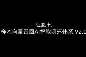 鬼脚七：样本向量召回AI智能闭环体系V2.0-鬼脚七教程