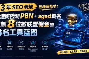 （19824期）13 年 SEO 老炮压箱底技术！打造防检测 PBN+aged 域名，复制 8 位数联盟佣金的排名工具蓝图【原创双语字幕】
