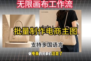 无限画布工作流搭建教程，一键电商主图批量制作，批量下载，支持多国语言
