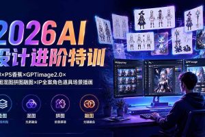 （19569期）2026AI设计进阶特训：MJ×PS香蕉×GPTimage2.0×垫图混图拼图融图×IP全案角色道具场景插画