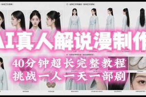 （19508期）2026AI真人解说漫剧制作40分钟超长完整教程：自动批量化制作，挑战一人一天一部剧！