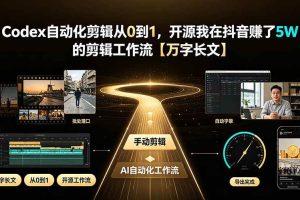 （19504期）Codex自动化剪辑从0到1，开源我在抖音赚了5W 的剪辑工作流【万字长文】