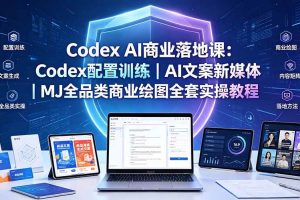 （19460期）Codex AI商业落地课：Codex配置训练｜AI文案新媒体｜MJ全品类商业绘图全套实操教程