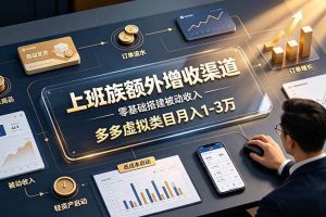 （19452期）上班族额外增收渠道，零基础搭建被动收入，多多虚拟类目月入 1-3 万