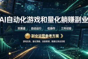 （19388期）AI全自动游戏和量化躺赚副业：日入几百，稳定运行三年的项目！