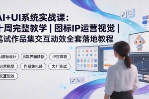 （19378期）AI+UI系统实战课：十周完整教学｜图标IP运营视觉｜笔试作品集交互动效全套落地教程