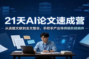 21天AI论文速成营：从选题文献到全文整合，手把手产出导师级阶段稿件