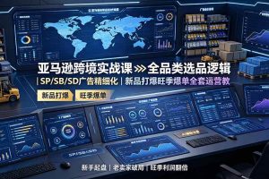 （19352期）亚马逊跨境实战课：全品类选品逻辑｜SP/SB/SD广告精细化｜新品打爆旺季爆单全套运营教程