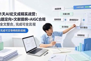 （19334期）21天AI论文成稿实战营：选题定向×文献提纲×AIGC合规×全文整合，完成可交导师的阶段稿