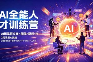 （19295期）AI全能人才训练营：2周掌握文案×图像×视频×PPT×数字人×工作流，超越80%的人