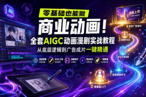零基础也能做商业动画！全套AIGC动画漫剧实战教程，从底层逻辑到广告成片一键精通（更新0715）