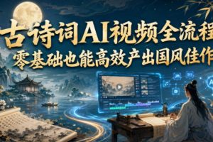 古诗词AI视频全流程，零基础也能高效产出国风佳作