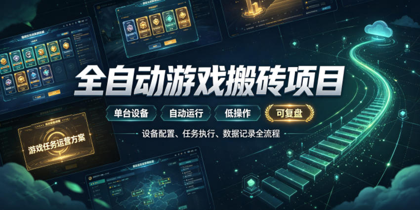 实现全自动游戏搬砖躺賺，每日稳定收益千元，近几年最稳，一台设备就能做！【揭秘】