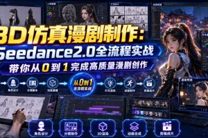 3D仿真漫剧制作：Seedance2.0全流程实战，带你从0到1完成高质量漫剧创作