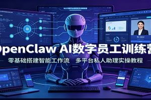 OpenClaw AI数字员工训练营：零基础搭建智能工作流，多平台私人助理实操教程