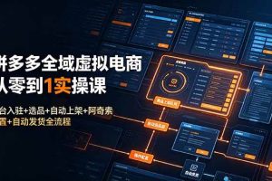 （19139期）拼多多全域虚拟电商从零到1实操课：平台入驻+选品+自动上架+阿奇索配置+自动发货全流程