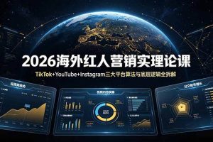 （19126期）2026海外红人营销实理论课：TikTok+YouTube+Instagram三大平台算法与底层逻辑全拆解