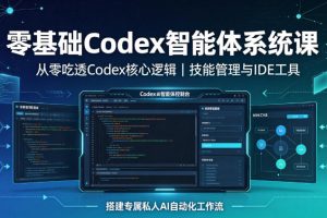 零基础Codex智能体系统课｜从零吃透Codex核心逻辑、技能管理与IDE工具，搭建专属私人AI自动化工作流