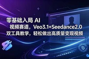 （18771期）零基础入局 AI 视频赛道，Veo3.1+Seedance2.0 双工具教学，轻松做出高质量变现视频