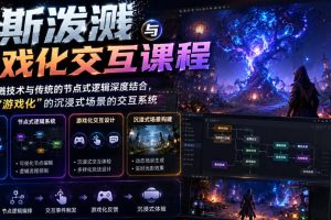 高斯泼溅与游戏化交互课程，将高斯泼溅技术与传统的节点式逻辑深度结合，打造一套“游戏化”的沉浸式场景的交互系统