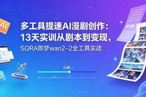 （18707期）多工具提速AI漫剧创作：13天实训从剧本到变现，SORA即梦wan2-2全工具实战