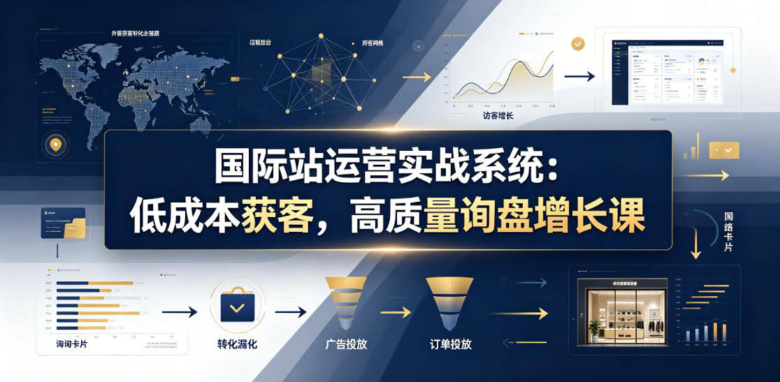 国际站运营实战系统:低成本获客,高质量询盘增长课(更新26年)