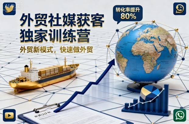 外贸社媒获客独家训练营,外贸新模式,快速做外贸(更新26年6月)