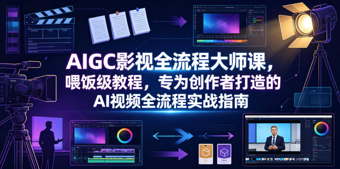 AIGC影视全流程大师课，喂饭级教程，专为创作者打造的AI视频全流程实战指南