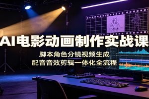 AI电影动画制作实战课：脚本角色分镜视频生成，配音音效剪辑一体化全流程