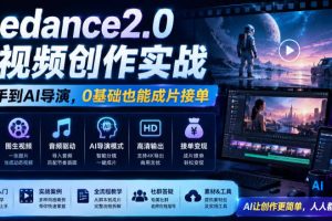 Seedance2.0 AI视频创作实战，从新手到AI导演，0基础也能成片接单变现