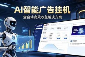 （18661期）Ai智能广告挂机 别再瞎折腾了！这个全自动挂机项目，新手当天见钱，告别频繁换项目的烦恼