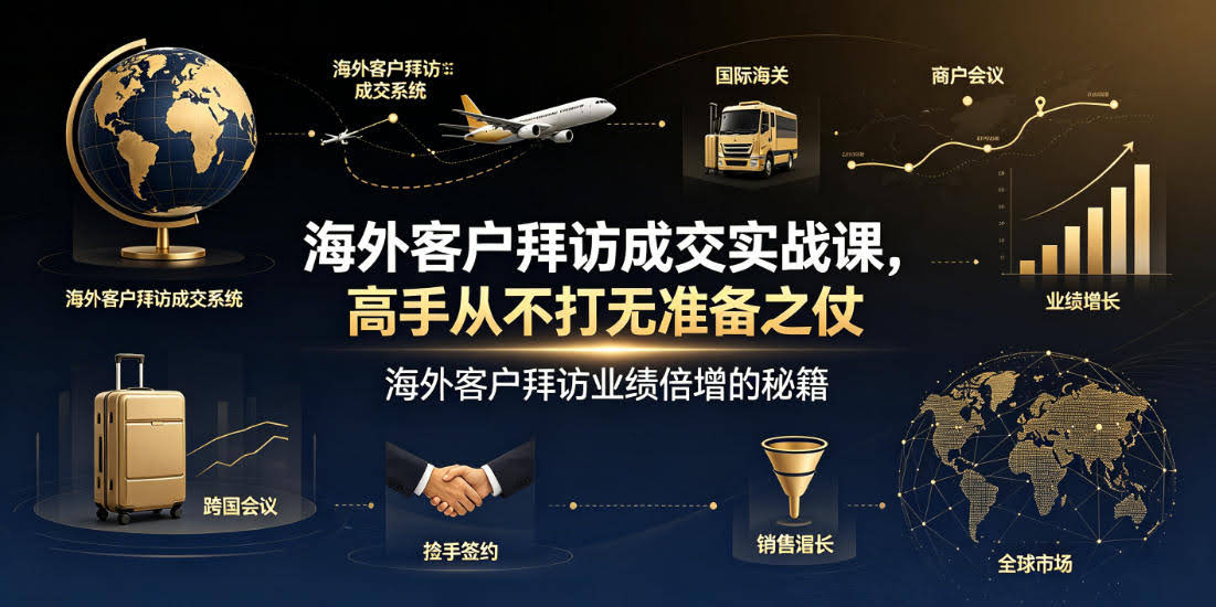 海外客户拜访成交实战课,高手从不打无准备之仗,海外客户拜访业绩倍增的秘籍