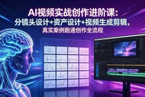 （18596期）AI视频实战创作进阶课：分镜头设计+资产设计+视频生成剪辑，真实案例跑通创作全流程