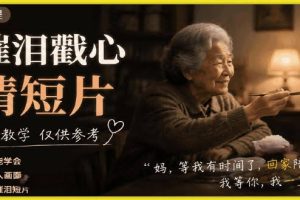 AI催泪戳心亲情短片，零基础AI教程，简单教学仅供参考