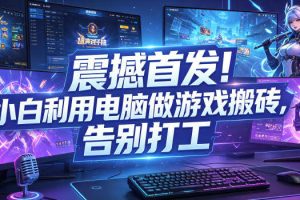 震撼首发！小白利用电脑做游戏搬砖，告别打工【揭秘】