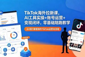 （18522期）TikTok海外拉新课，AI工具实操+账号运营+变现闭环，零基础陪跑教学