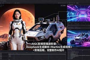 （18475期）AIGC影视剪辑进阶课：DeepSeek生成脚本+Martini生成视频+剪辑后期，完整制作AI短片