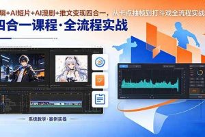 （18463期）剪辑+AI短片+AI漫剧+推文变现四合一，从卡点抽帧到打斗戏全流程实战