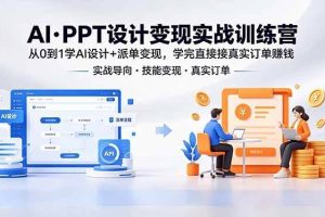 （18458期）AI·PPT设计变现实战训练营，从0到1学AI设计+派单变现，学完直接接真实订单赚钱