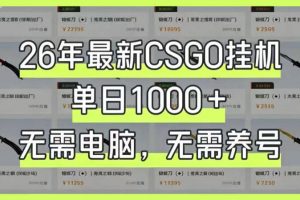 26年最新CSGO挂G系统，单日1000+，无需电脑，无需养号，0基础可上手【揭秘】