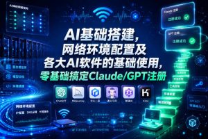 AI基础搭建，网络环境配置及各大AI软件的基础使用，零基础搞定Claude/GPT注册