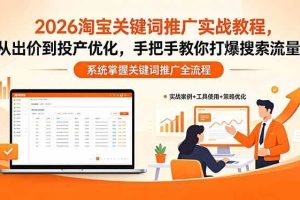 （18423期）2026淘宝关键词推广实战教程，，从出价到投产优化，手把手教你打爆搜索流量