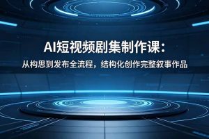 （18414期）AI短视频剧集制作课：从构思到发布全流程，结构化创作完整叙事作品
