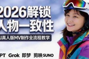 （18353期）2026独创解锁人物一致性：AI真人版MV制作，不讲空话，不拼概念，全流程实操