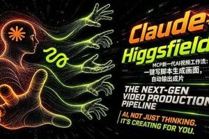 （18345期）Claude+Higgsfield MCP新一代AI视频工作流：一键写脚本生成画面，自动输出成片