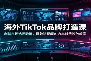 海外TikTok品牌打造课：利基市场选品验证，爆款短视频AI内容付费投放教学
